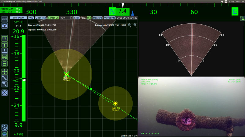 ROV software interface.