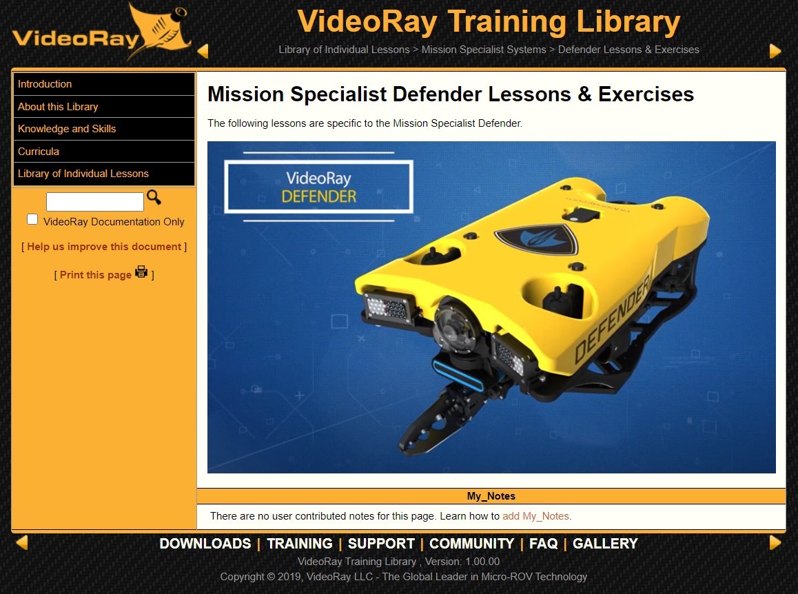 The New VideoRay Training Library Is Now Open VideoRay