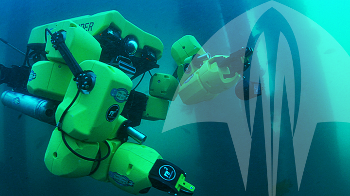 Underwater ROV in action.